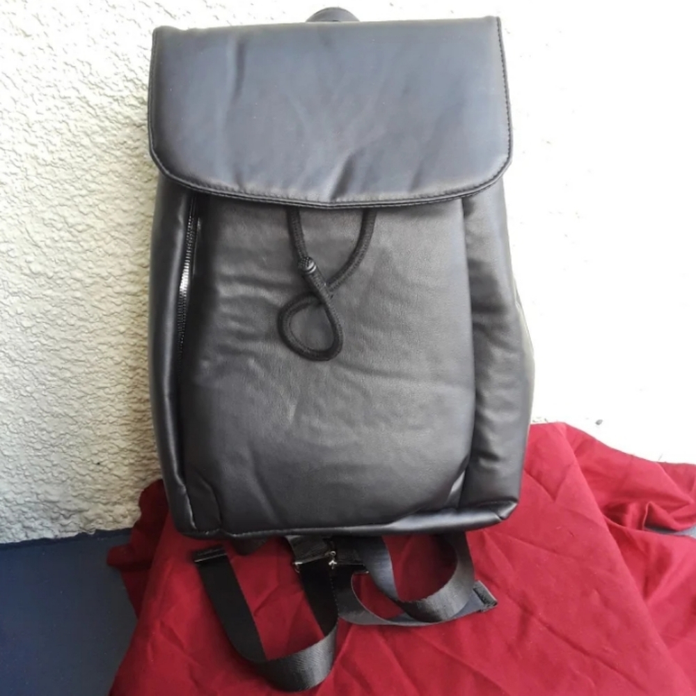 Big Leather Drawstring Backpack - image 1